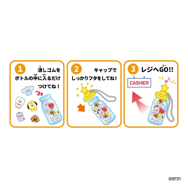 BT21 つめつめ消しゴム2【1BOX ボトル36個】 ｜ エンスカイショップ