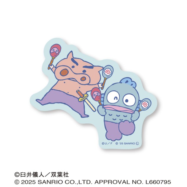 クレヨンしんちゃん×サンリオキャラクターズ クレヨンしんちゃん×はぴだんぶい オラのともだち ダイカットステッカーミニ /(2)