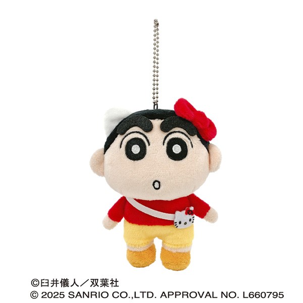 【予約商品】クレヨンしんちゃん×サンリオキャラクターズ ぬいぐるみマスコット /(1)しんちゃん(ハローキティ)赤 ※2025年7月